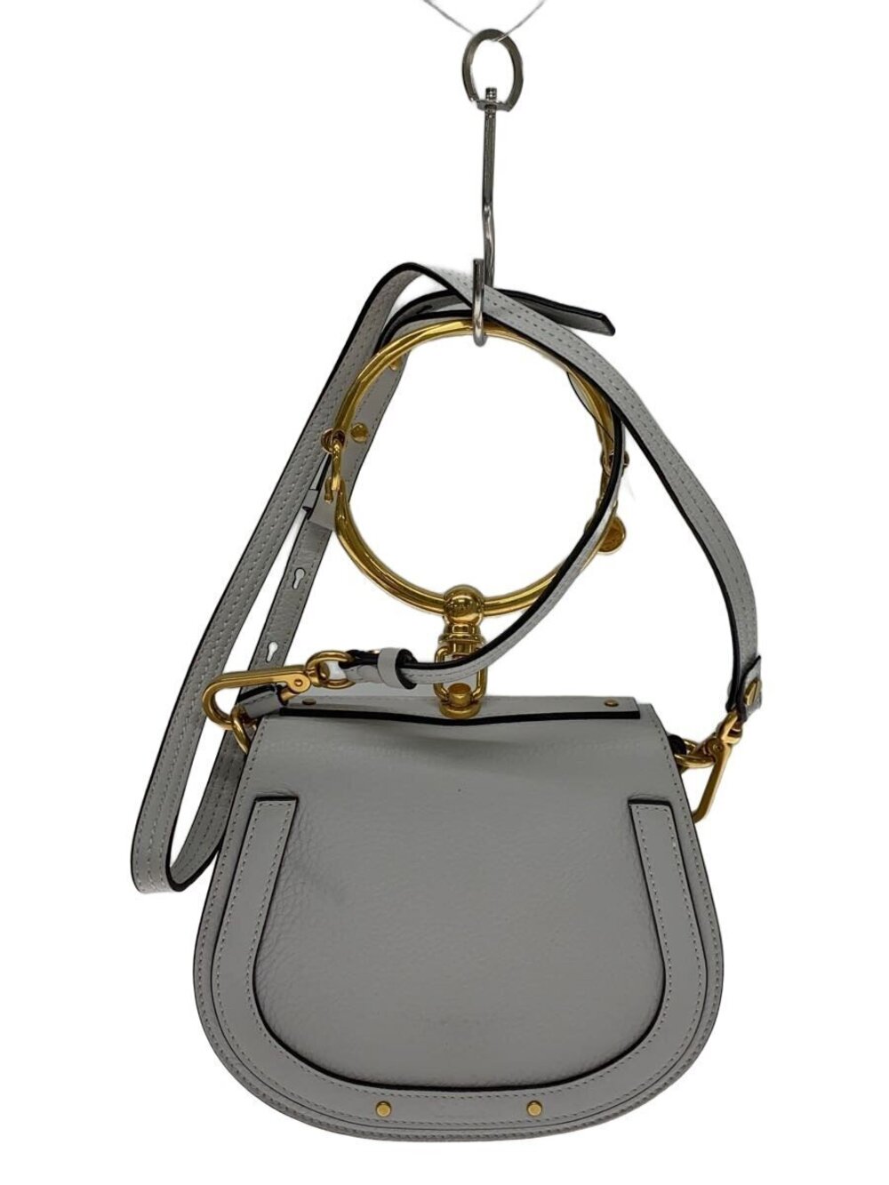 Chloe Nile Bracelet Shoulder Bag Leather White